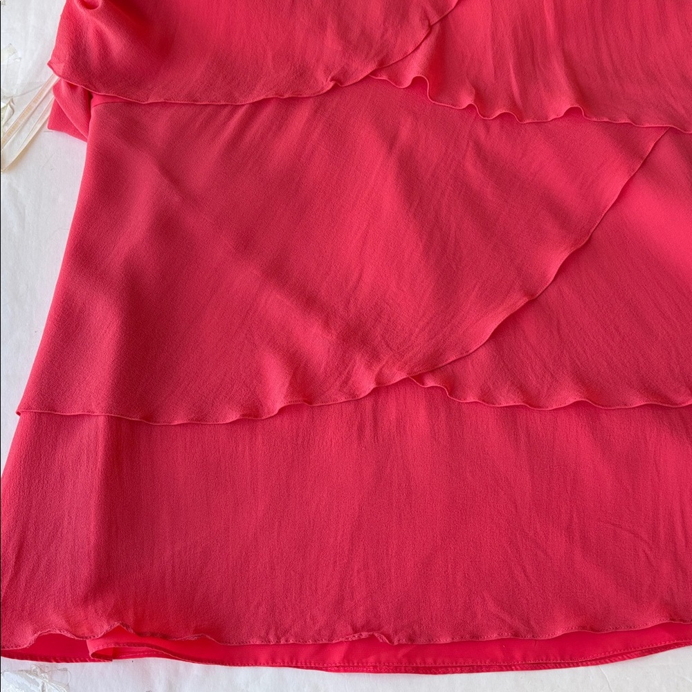 Y2K Vintage Daymor Couture Silk Halter Party Formal Beaded 12 Pink Tiered Melon - Picture 14 of 17